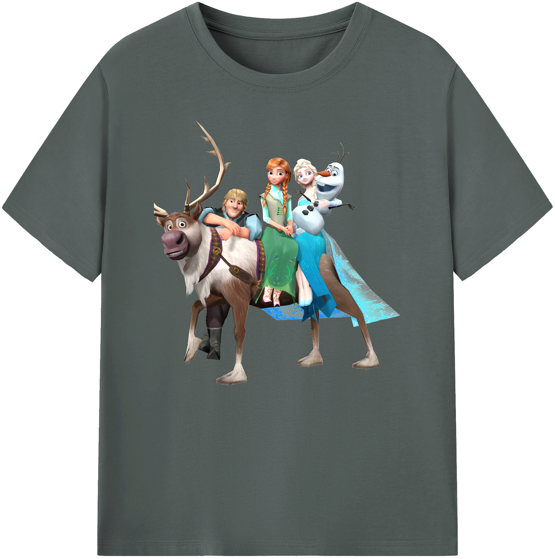 （画像用） アナと雪の女王 アンナ エルサ Frozen Anna Elsa 綿100％ メンズ半袖Tシャツ｜肌触りやわらか＆通気性